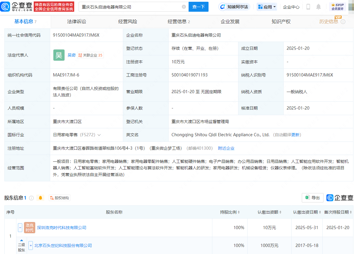 石頭科技布局新領(lǐng)域<strong></p>
<p>電器銷售公司</strong>，新設(shè)電器公司涉足智能機(jī)器人銷售:電器銷售公司